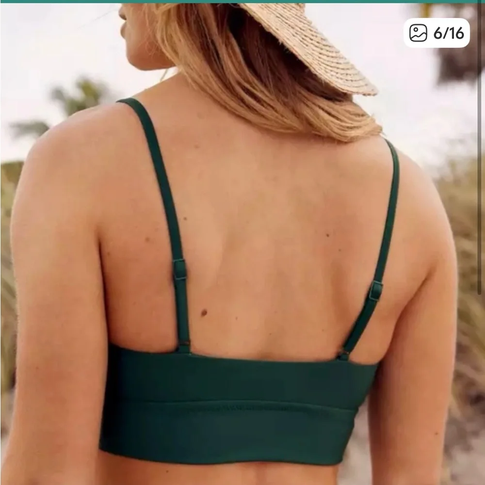 Aerie Forest Green Twist Bikini Top - Picture 2 of 4